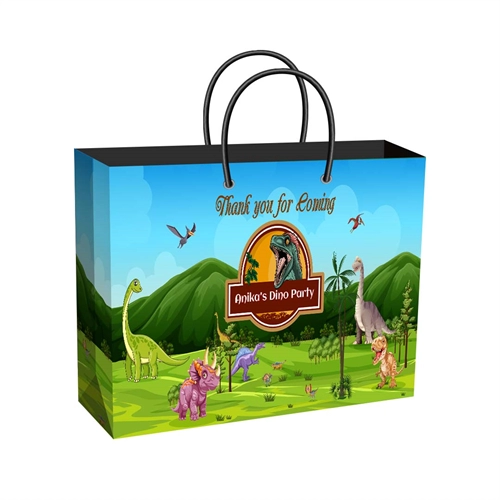 Dinosaur Theme Party Supplies | Wide Return Gift Bag Design 1 | Personalized or Plain